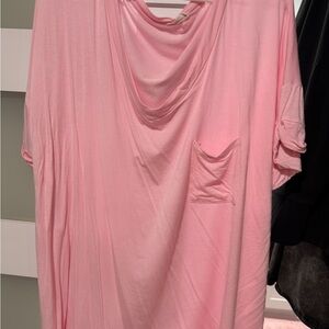 Chic Pink Short Sleeve Women's Top